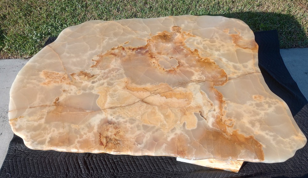 Vintage Mid Century Live Edge Onyx Coffee Table