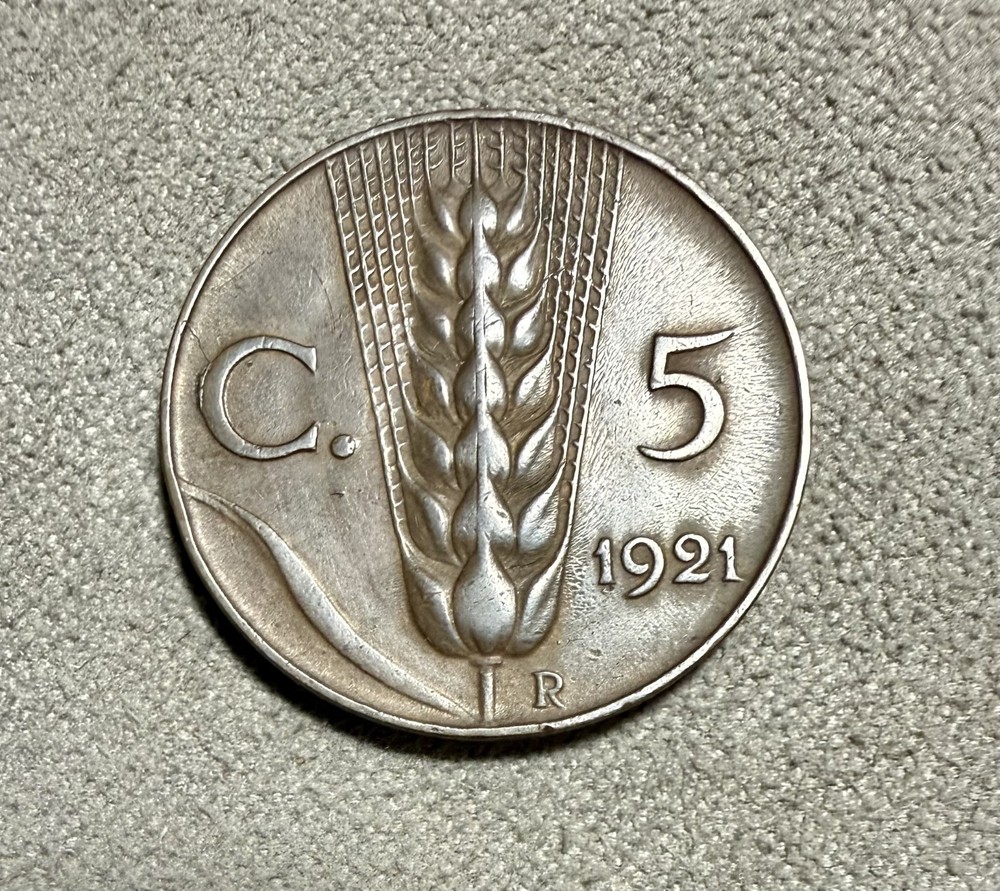 1921 R Italy 5 Centimes