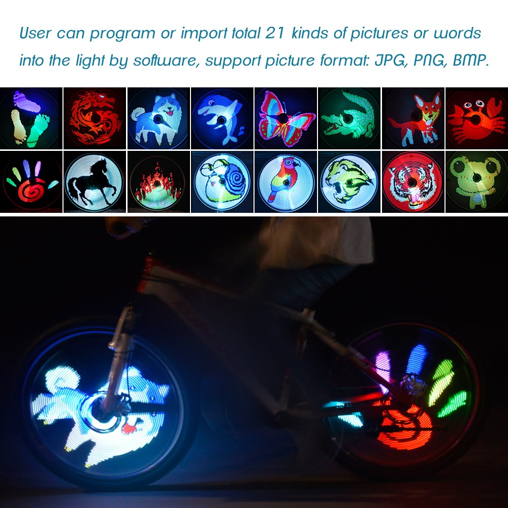 64 LEDs Wireless Spokes Lights Color Changing Programmable YAVL