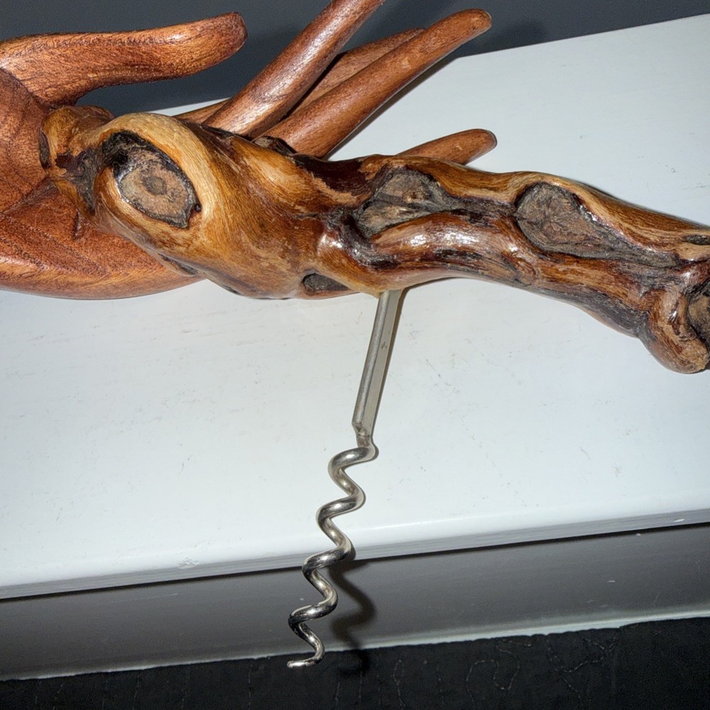 Grape Vine Root Wood Handle Corkscrew Knotty Burl Barware Val De Loire Bougrier