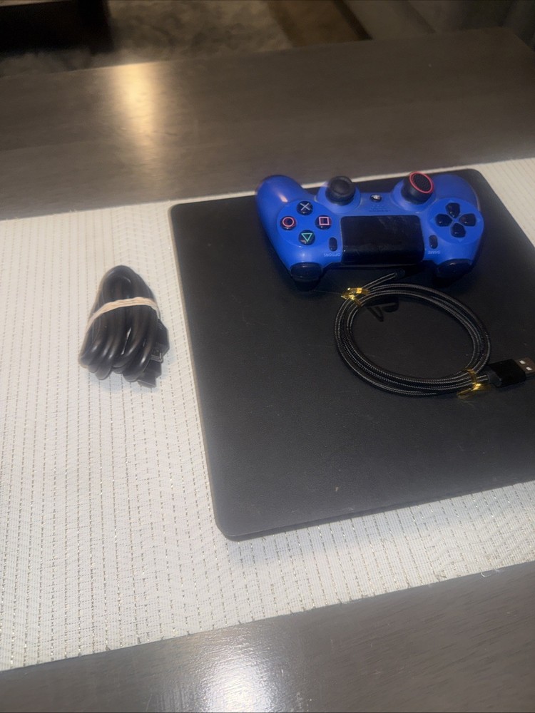 Sony PlayStation 4 Slim 1TB Console & Controller Cables -Tested & Working