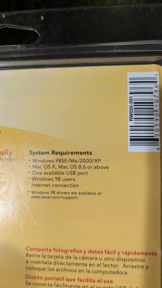 Lexar USB 2.0 Compact Flash Reader RW020-001 CompactFlash New In Package