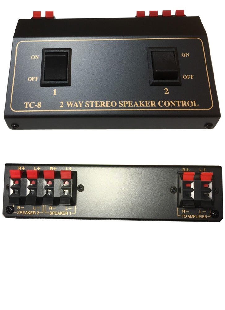 2 Way Pair Speaker Selector Switch Switcher Switching Box Splitter Combiner NEW