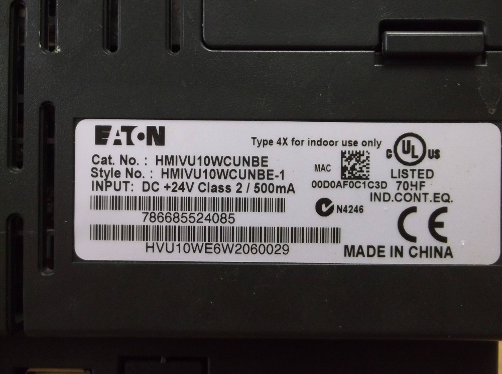 HMIVU10WCUNBE Eaton Operator Interface HMI Touchscreen