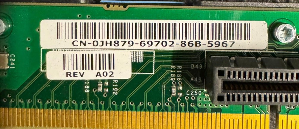 Dell 0JH879 PCI-e x8 Riser board