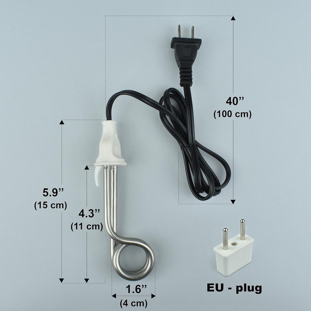 Calentador De Agua De Inmersión Con Cubierta De Cubo Eléctrico Portátil, 300W US
