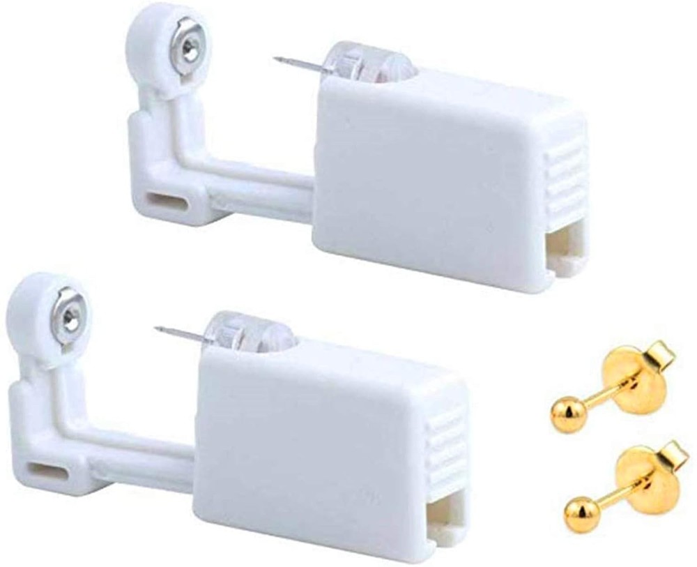 2 Pack Self Ear Piercing Gun Earring Disposable Piercing Kit No Pain Easy Use Ea
