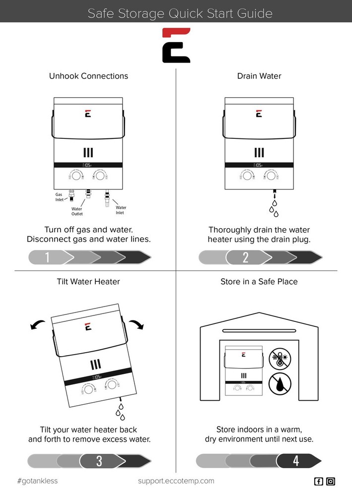 Eccotemp Luxé 1.85 GPM 52K BTU Portable Outdoor Tankless Water Heater (OPEN BOX)