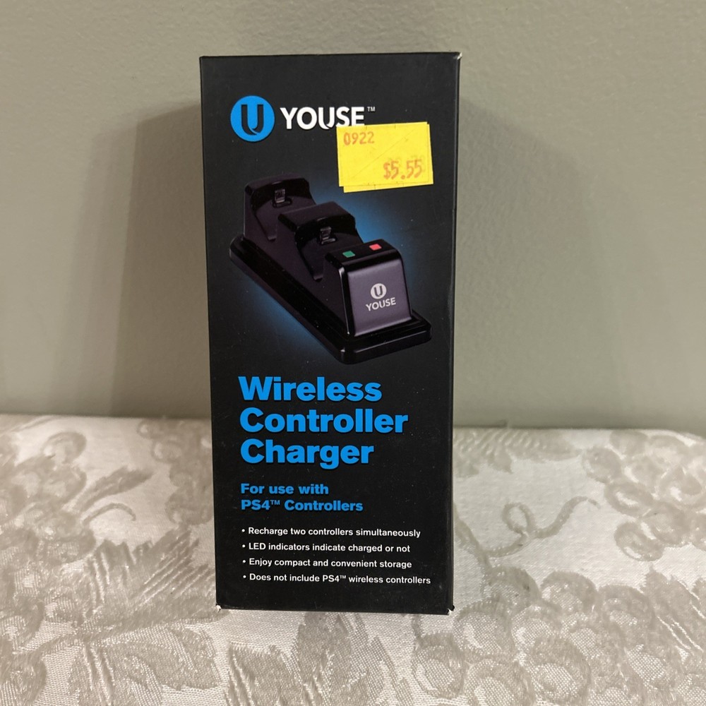 Youse Wireless Controller Charger For PS4 Controller Black Great For Gaming!
