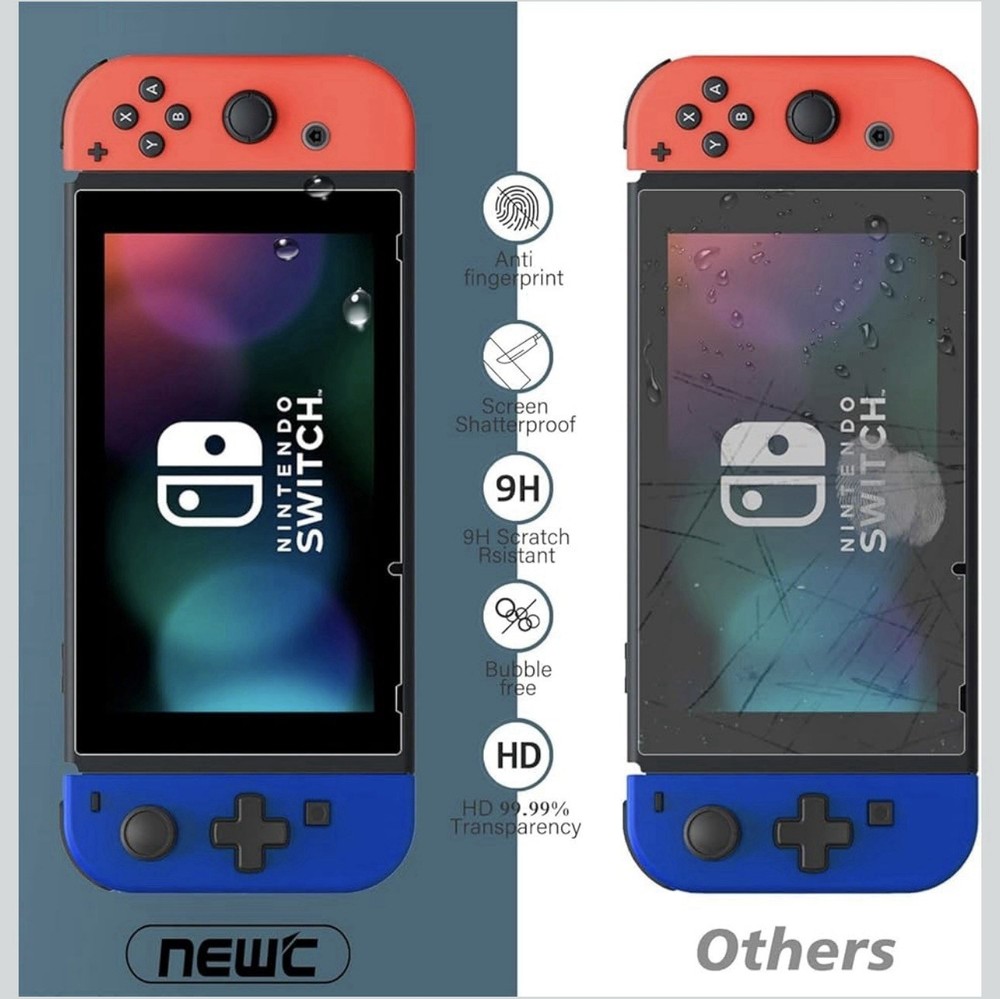 NEW'C 2 Pack Designed for Nintendo Switch Screen Protector Tempered Glass