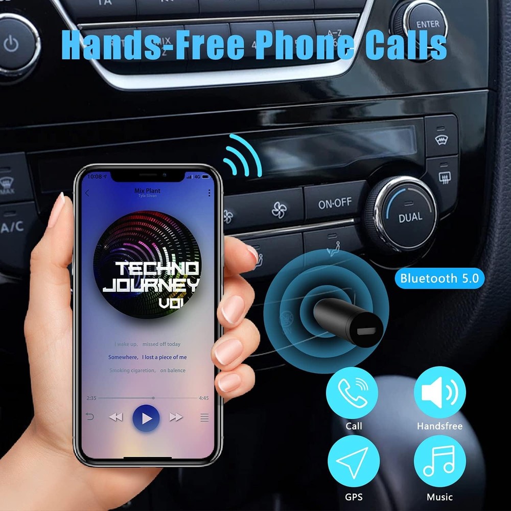 Wireless Bluetooth Aux Adapter, Mini Portable 3.5mm Receiver...