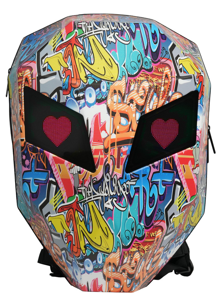 Animated Eyes LED Backpack - Programmable Moving Display, Cool Gamer Rucksack