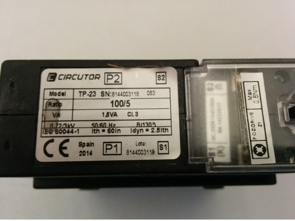 CIRCUTOR TP-23 CURRENT TRANSFORMER, SPLIT CORE, 100/5A, NIB