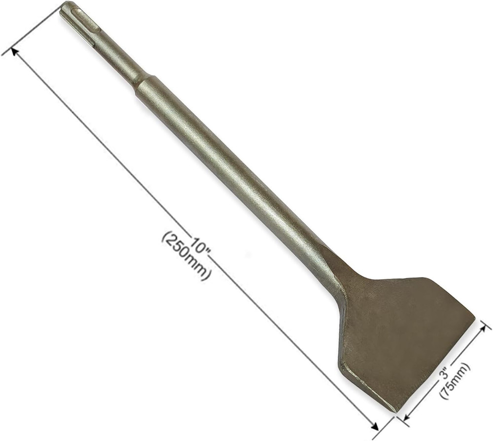 SDS plus Chisel, Tile Removal Tool, 3”Wide,Thin Set Removal Tool, Suitable for D