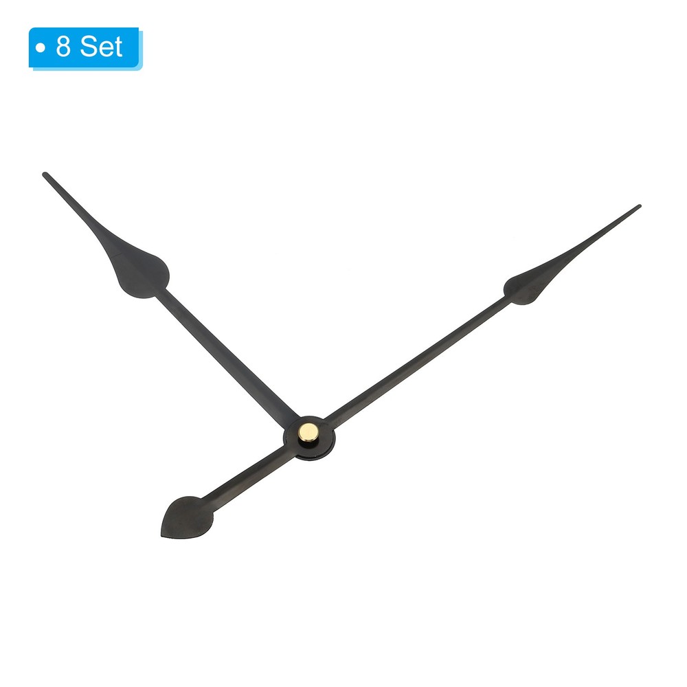 Clock Hands Kit, 8 Set Wall Clock Hands Parts Replacement, Black, A24