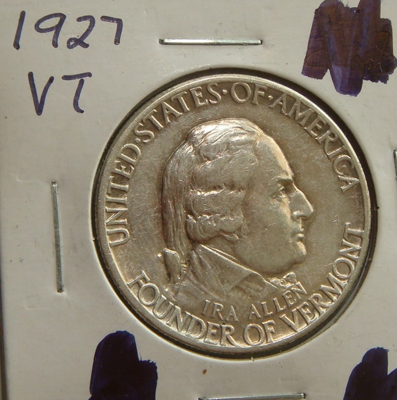 1927 VERMONT Commemorative Silver Half Dollar