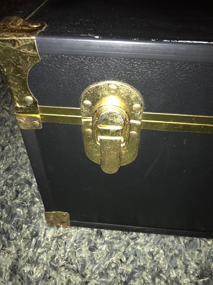 Vintage Seward Black Steamer Trunk