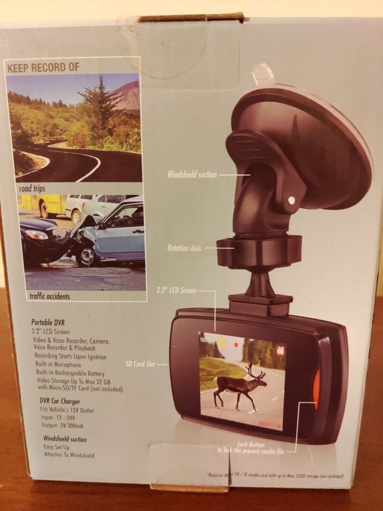 Dash Cam HD Rydz Automatic Ignition High Definition DVR 2.2” LCD, Time/Date Pic