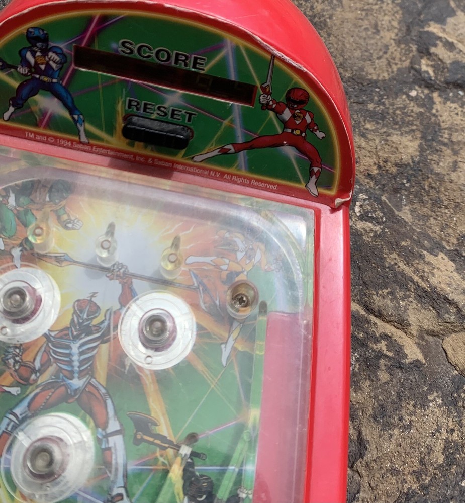 Mighty Morphin Power Rangers Pin Ball Machine. Okay Condition