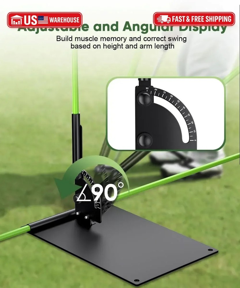 Jsikan Pro Golf Alignment Sticks System with Holder Angle Plate, Golf Trainer Ai