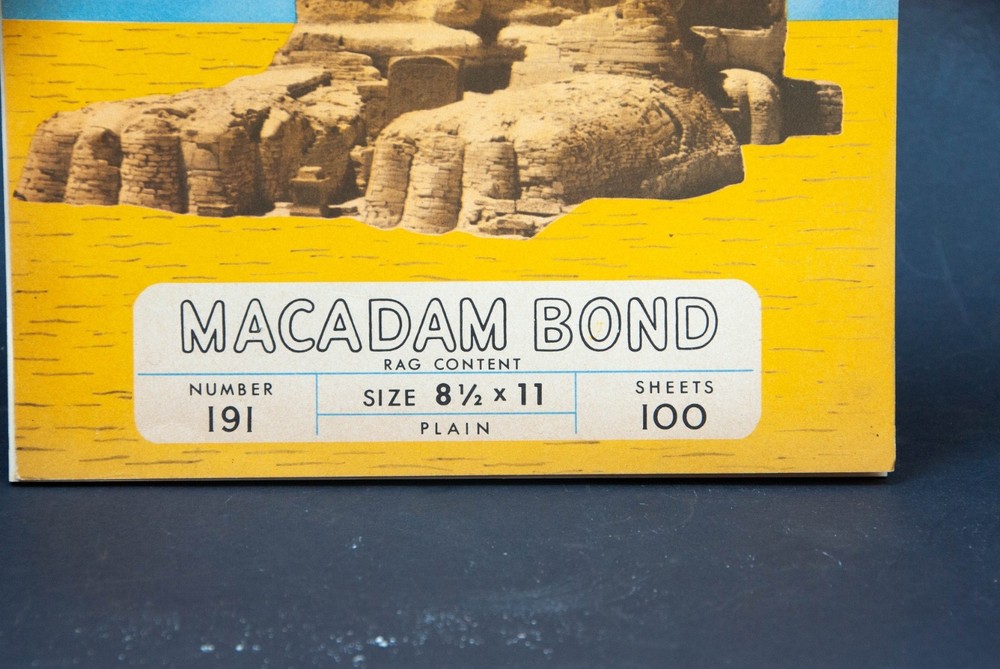 Old SPHINX Typewriter Tablet Paper, MACADAM BOND Rag Content , 100 Sheets NOS!!