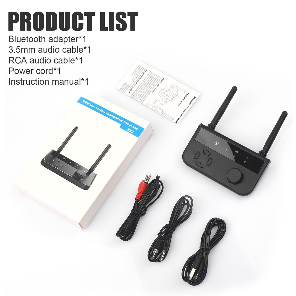 Long Range Transmitter Receiver For TV Home Stereo Audio Adapter Bluetooth 5.3