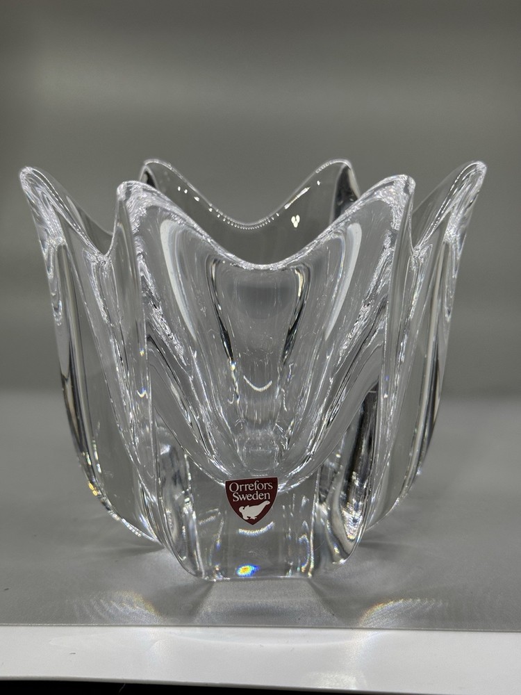 Vintage Orrefors Crystal Bowl Signed