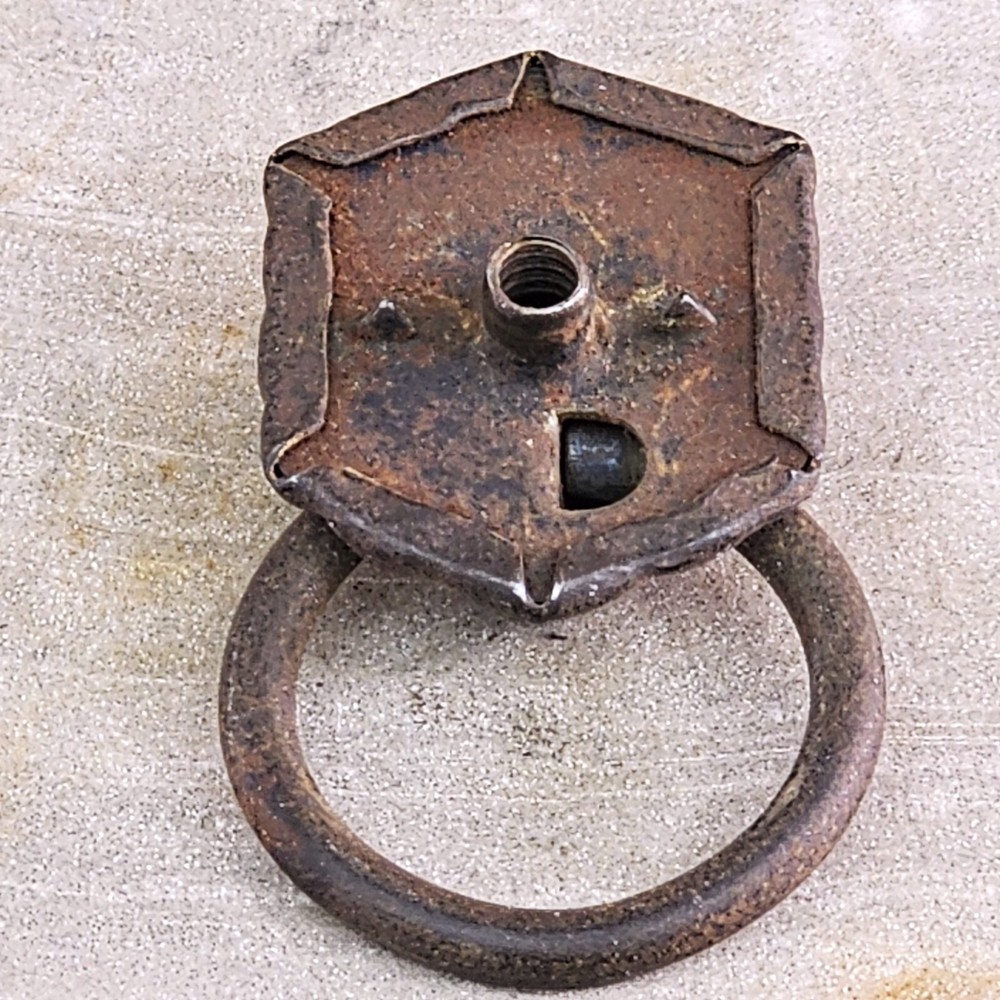 Vintage Victorian Cast Iron Lions Head Ring Cupboard Drawer Pull Handle Antique