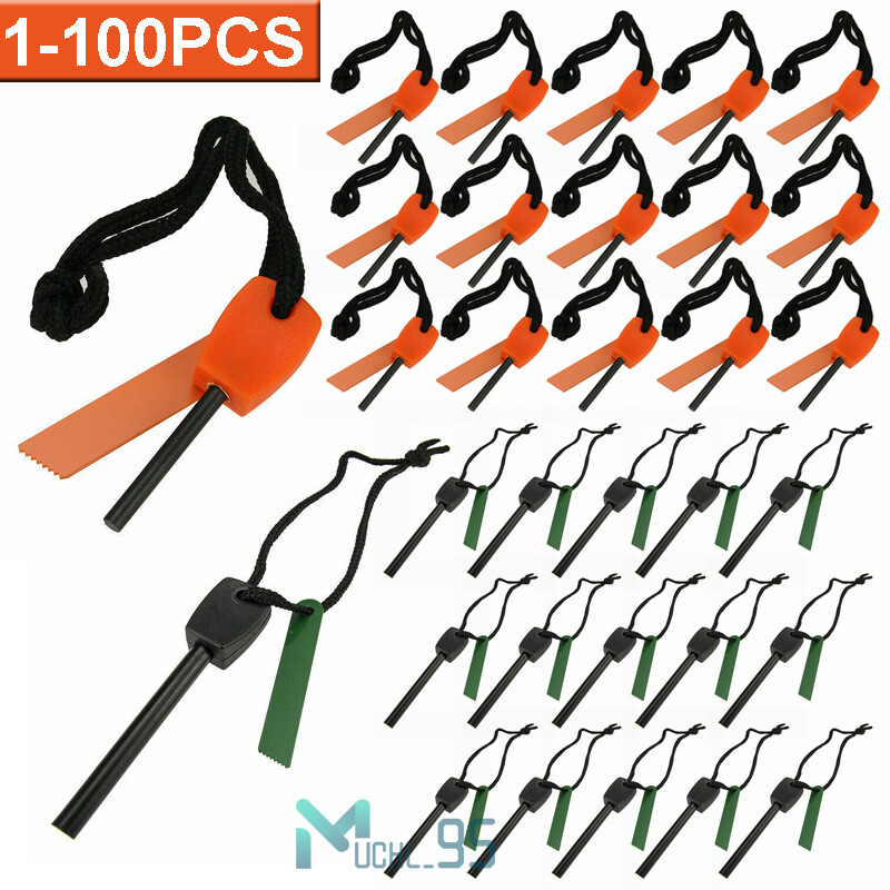 Waterproof Emergency Flint Fire Starter Rod Lighter Magnesium Camping Tool Kits