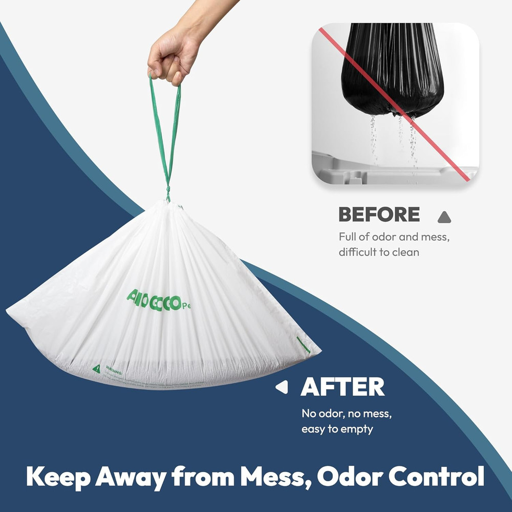 50 Pack Waste Bin Liners, Compatible with PetSafe Clumping & SmartSpin & KYKY S6