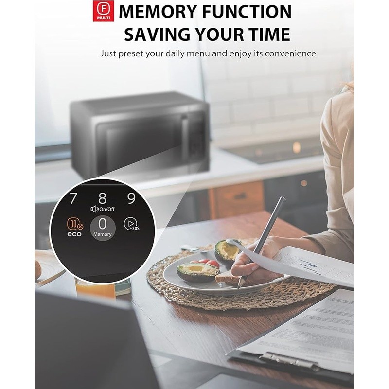 1200W Countertop Microwave W/ Sensor Menu Auto Defrost Position Memory Turntable