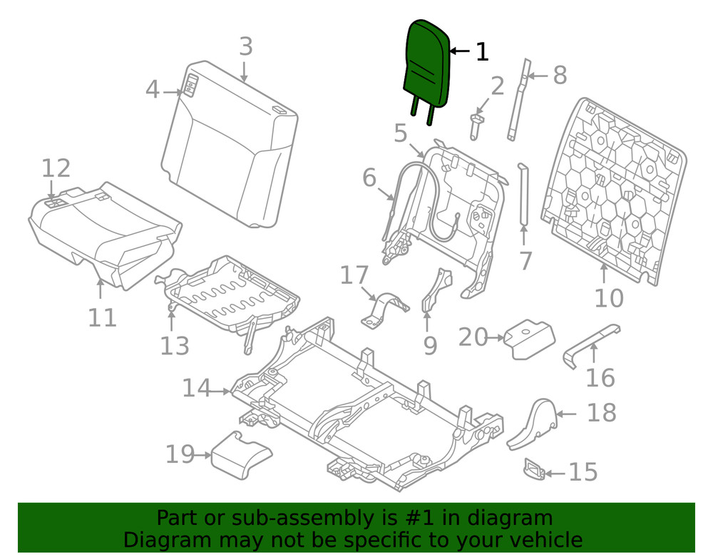Genuine Mitsubishi Headrest 6971A736HA