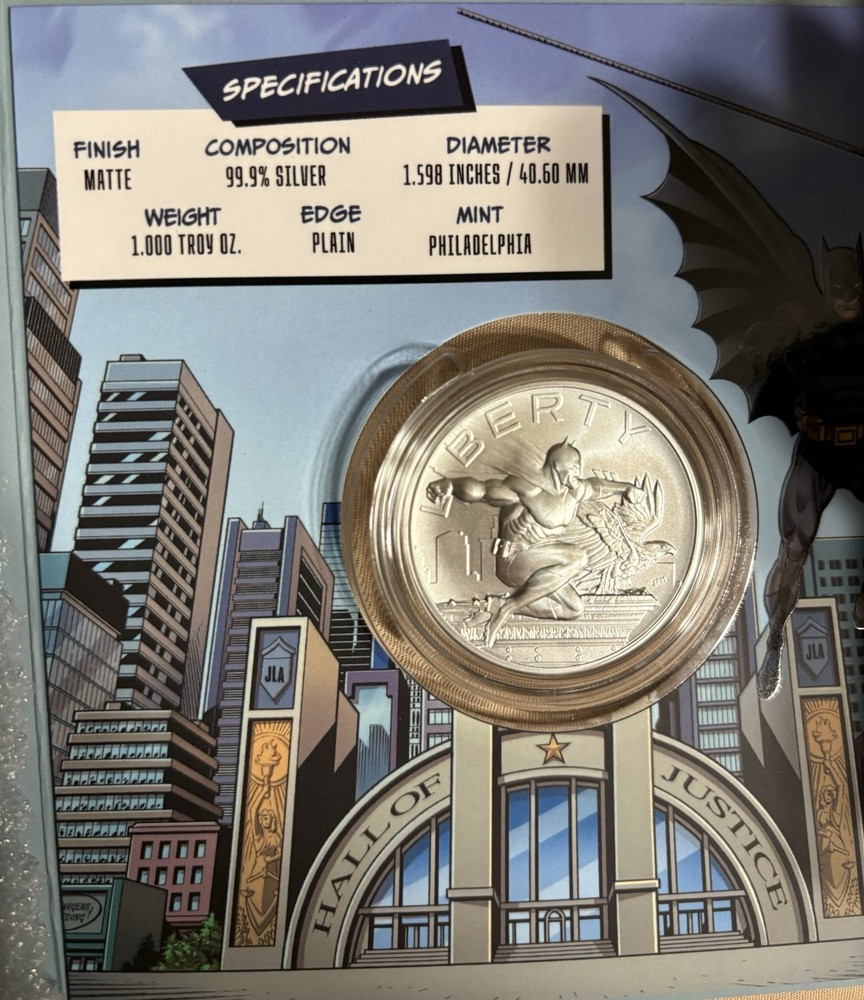DC Comic Batman 1 Ounce.999 Silver