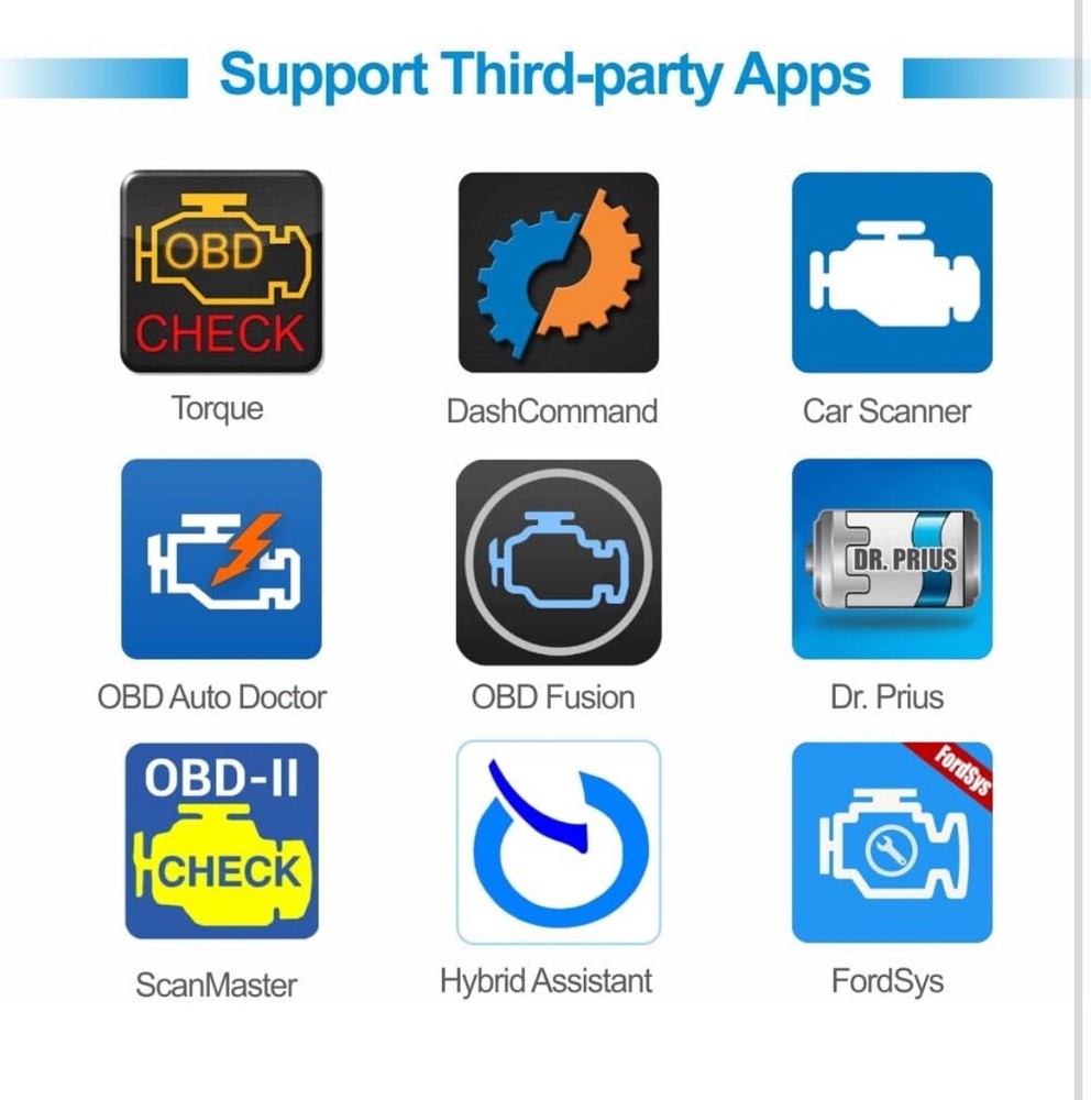 Bluetooth OBD2 OBDII Car Diagnostic Scanner Code Reader iOS & Android