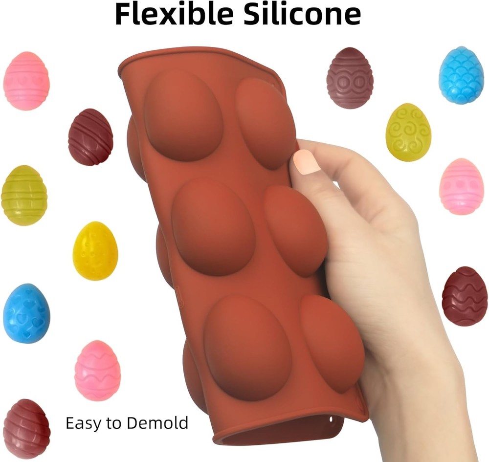 Easter Egg Chocolate Molds 3pcs Silicone Easter Candy Molds 12 Design Egg Candy