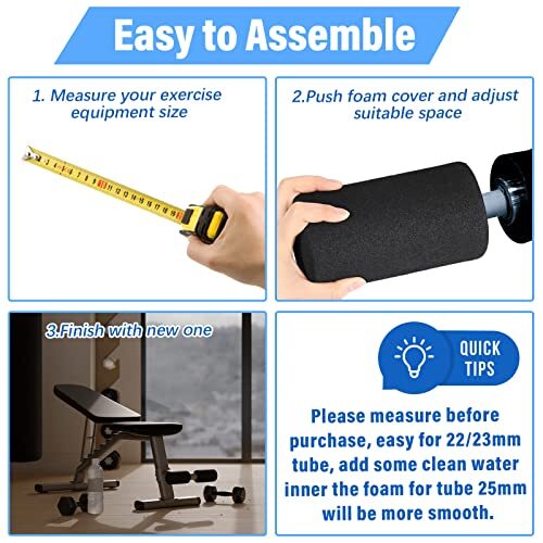 4 Pack Foam Foot Pads Rollers Replacement for Weight Bench Exercise Machines