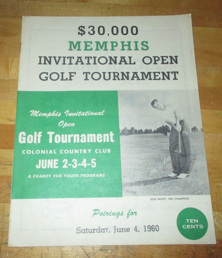 1960 Memphis Invitational Pairings Program for Saturday June 4th