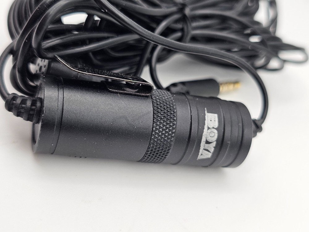 BOYA Lavalier Microphone 3.5mm Clip On Mic Camera Smartphone Switch