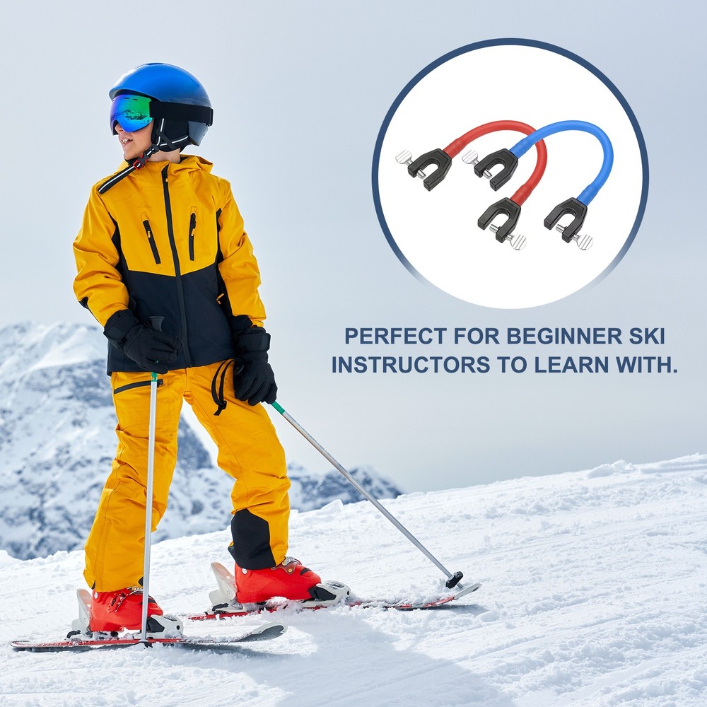Ski Tip Connector, Snowboard Clip Ski Training Aid 2 Pcs & Red/Blue