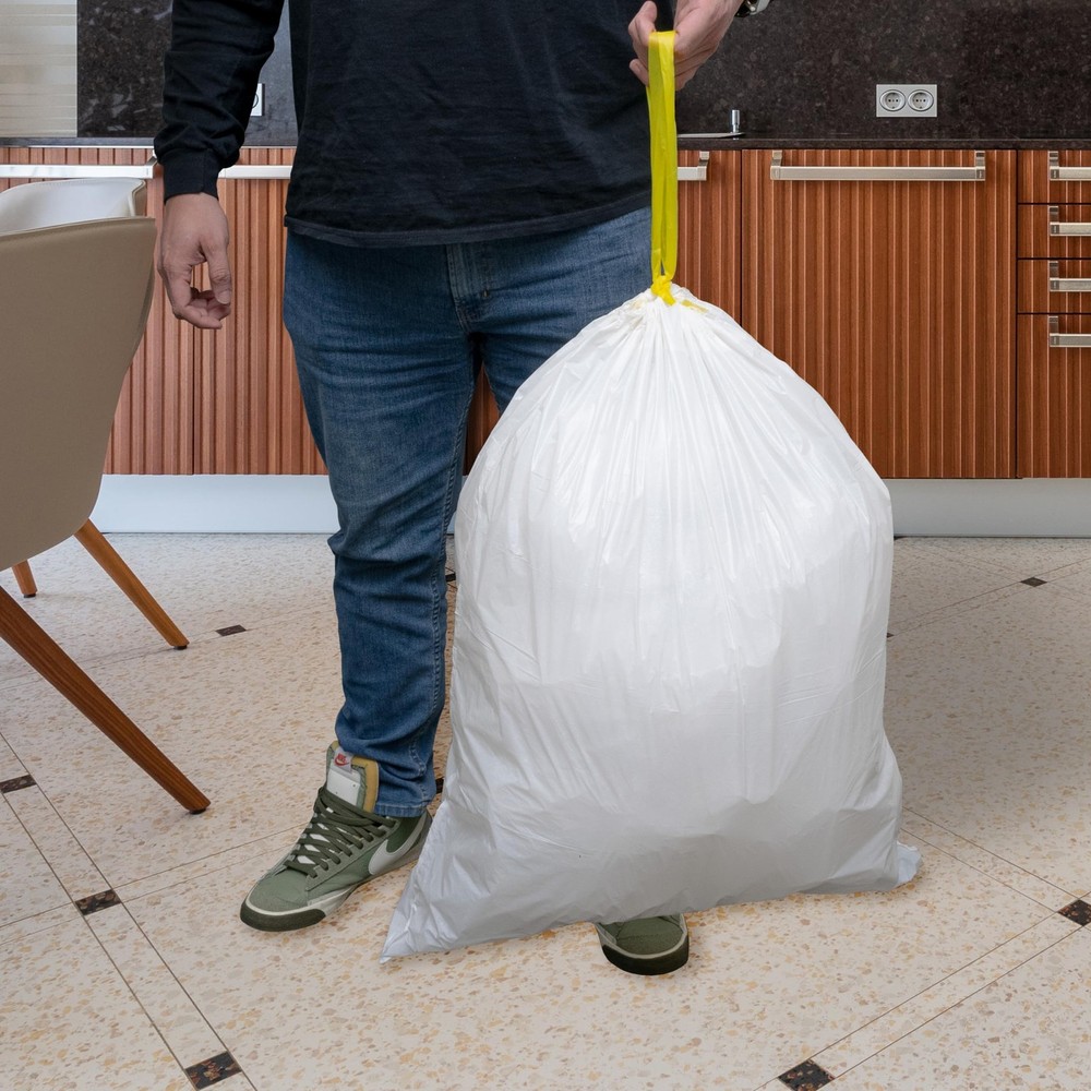 100 Count Medium Drawstring Kitchen Liners, 13 Gallon, 24x27 Inches for Home,...