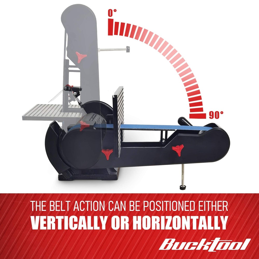 Bucktool Combo 2" x 42" Belt Sander 6" Bench Grinder, Knife Sharpener with La...
