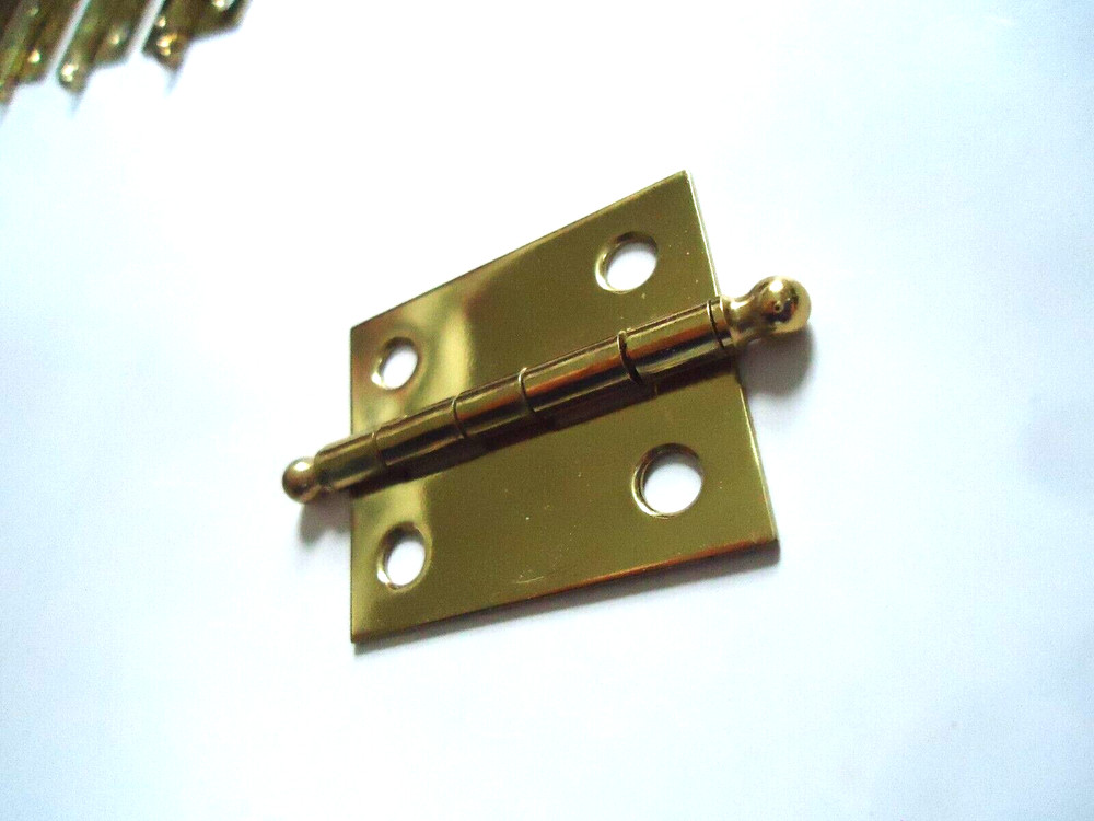 1/2" X 1-1/2" SOLID BRASS BUTT HINGES - 10 HINGES W/SCREWS - "NEW OLD STOCK"!!