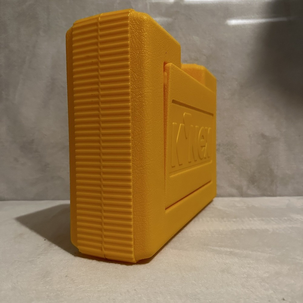 1997 K'nex Yellow Hard Plastic Storage Case/Box w/Handle Vintage Empty/Case Only