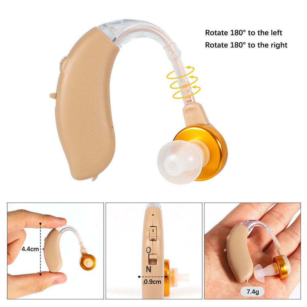 Adjustable 2×Digital Hearing Aids Kit Behind the Ear Sound Voice Amplifier !