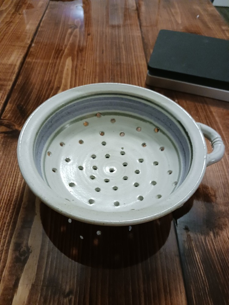 Vintage Pottery Stoneware Strainer