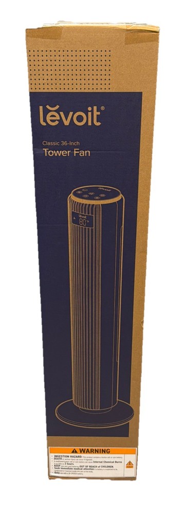 LEVOIT Tower Fan for Bedroom, Standing with 28dB 6.5D*6.5W*36.2H, White