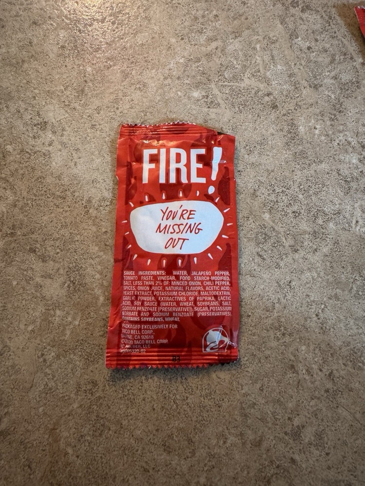 Taco Bell FIRE Sauce Individual packets