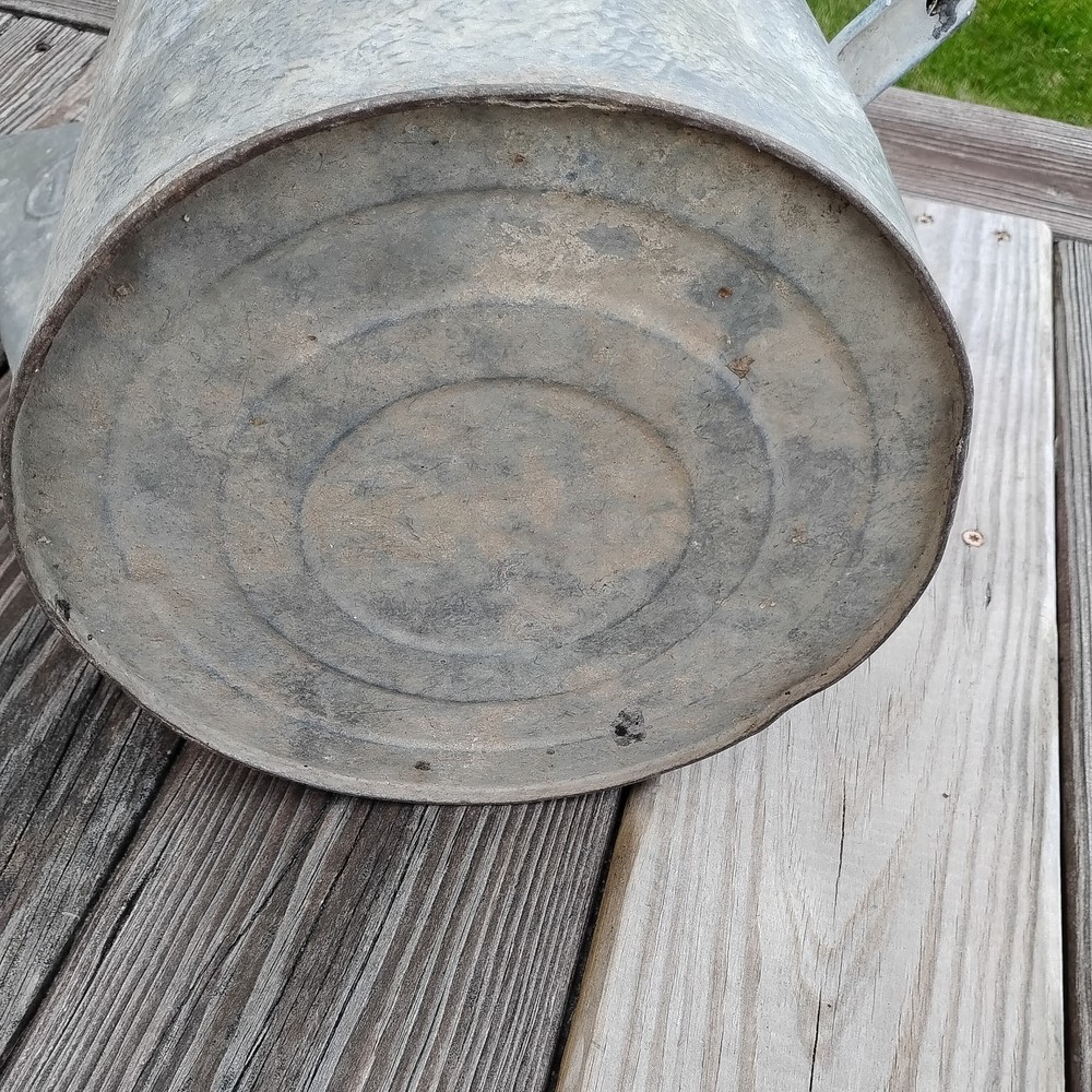 Vintage Rustic Galvanized Metal Watering Can Primitive Barn Find
