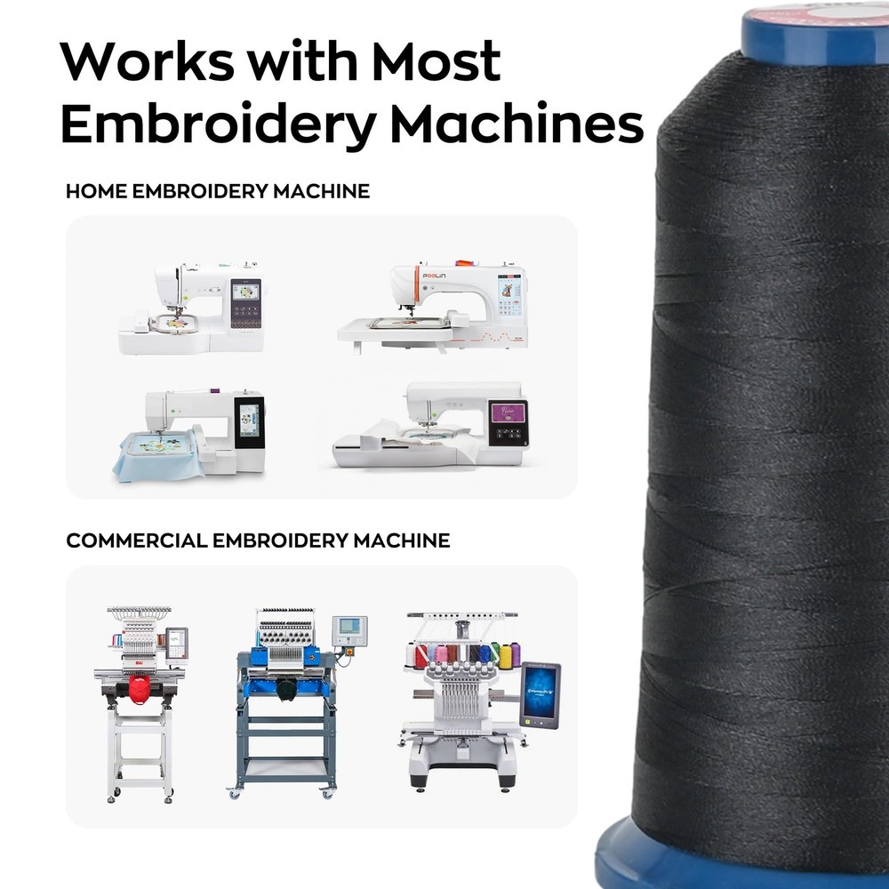 Red Embroidery Thread 4000M 40WT Polyester - Strong, Smooth for Machines