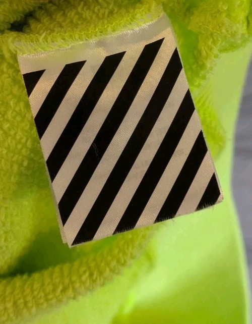 OFF-WHITE VIRGIL ABLOH Main Label Crewneck Sweater Neon Yellow Medium